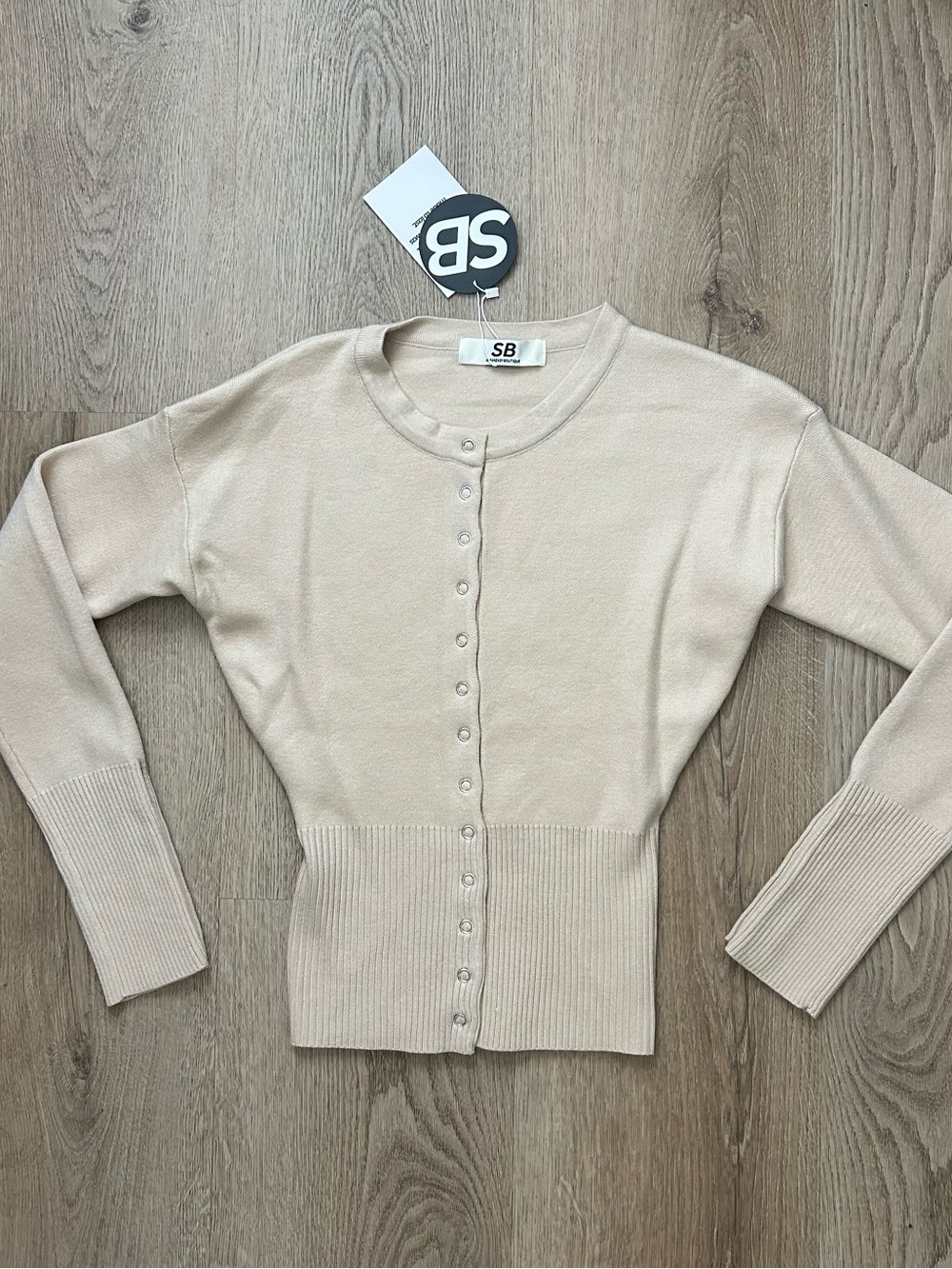 Cream Button-Front Women's Sweater